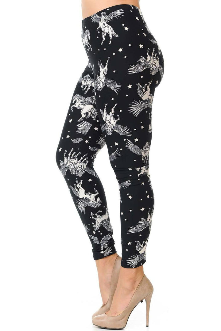 Buttery Smooth Magical Pegasus Extra Plus Size Leggings - 3X-5X
