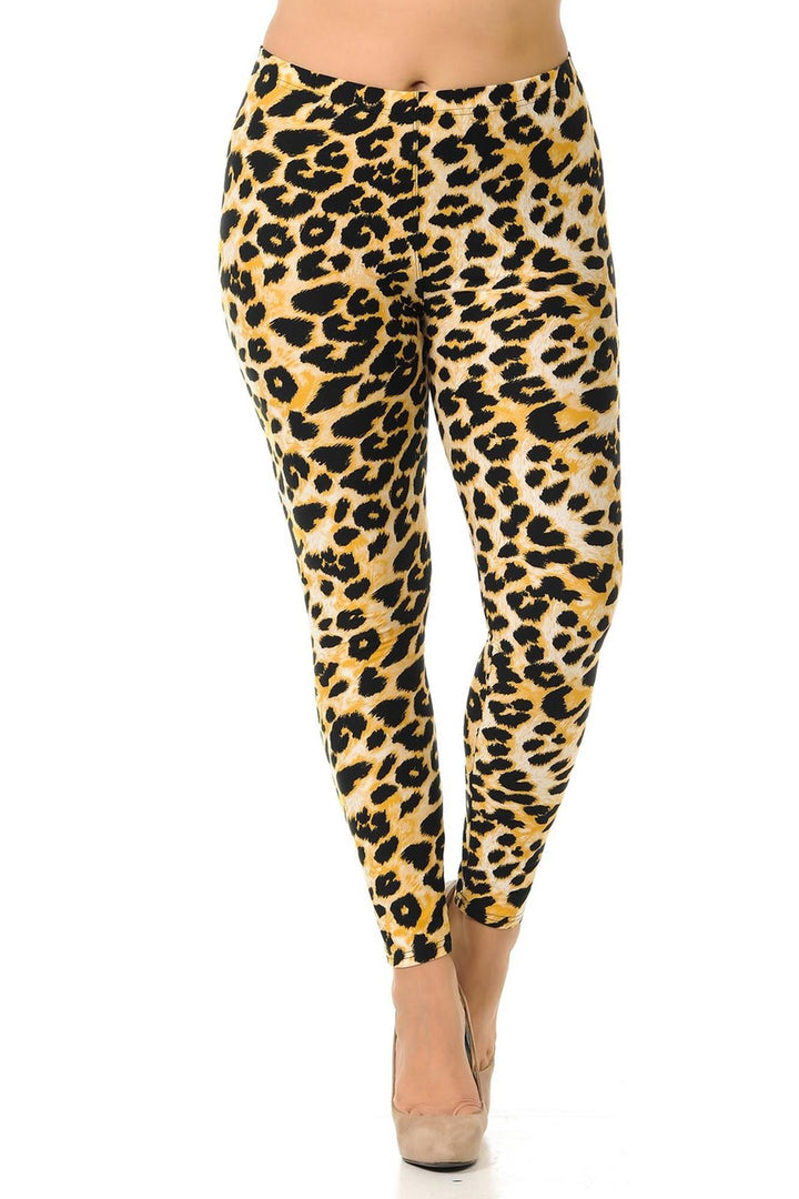 Buttery Smooth Desert Leopard Extra Plus Size Leggings - 3X-5X