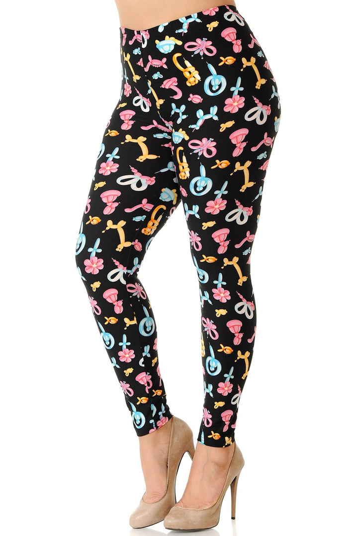 Buttery Smooth  Animal Balloon Extra Plus Size Leggings - 3X-5X