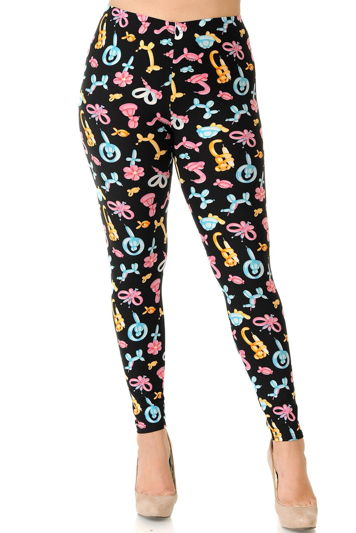 Buttery Smooth  Animal Balloon Extra Plus Size Leggings - 3X-5X