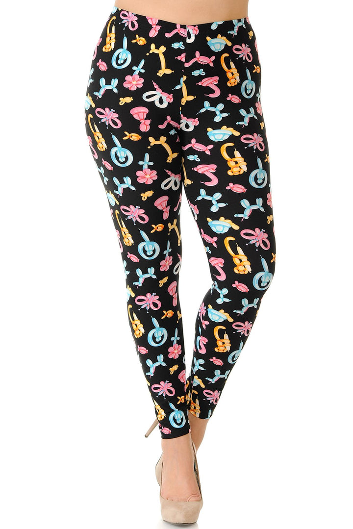 Buttery Smooth  Animal Balloon Extra Plus Size Leggings - 3X-5X