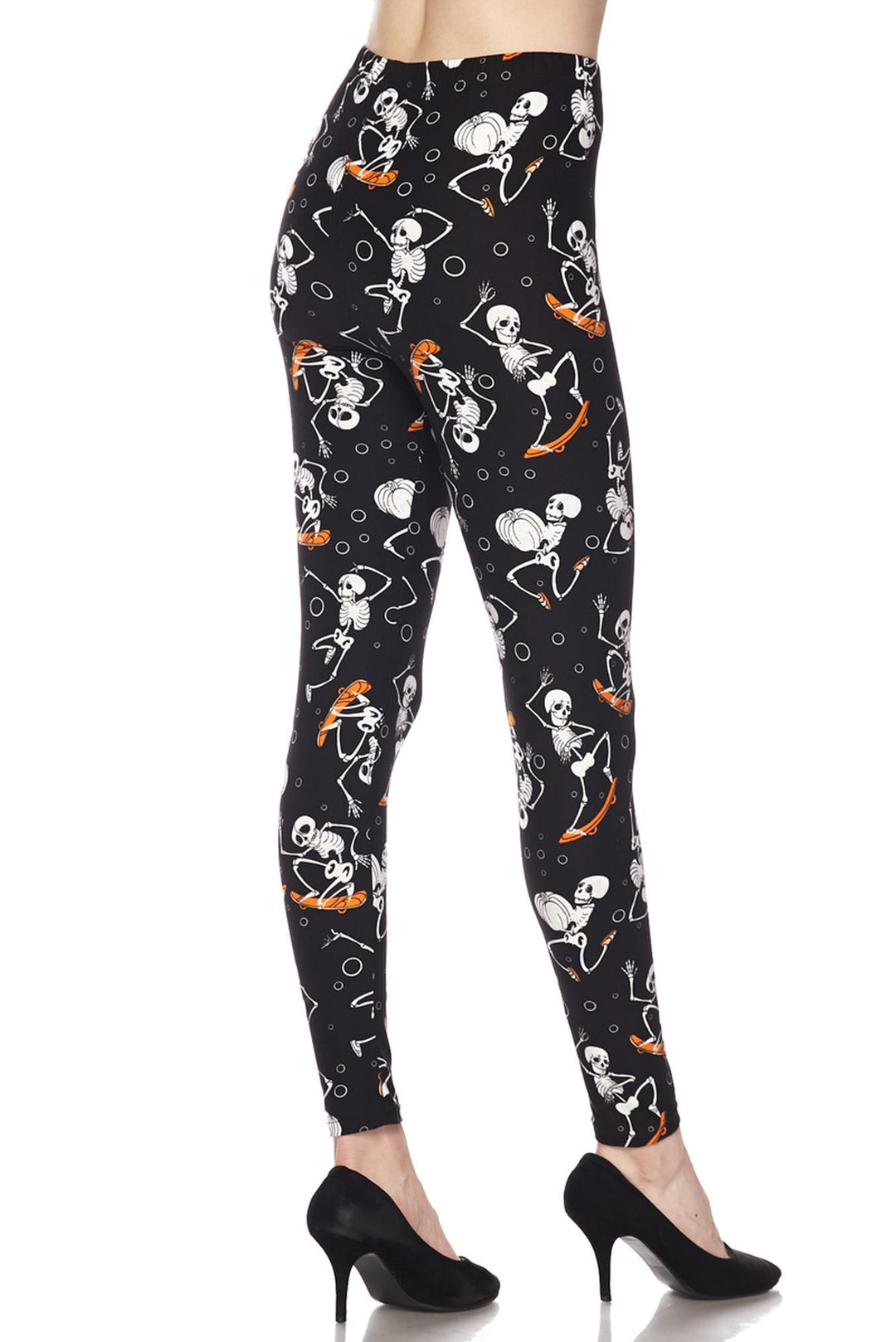 Buttery Smooth Skateboarding Skeletons Extra Plus Size Leggings - 3X-5X