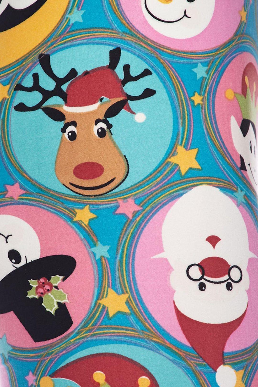 Buttery Smooth Cute Christmas Faces Extra Plus Size Leggings - 3X-5X