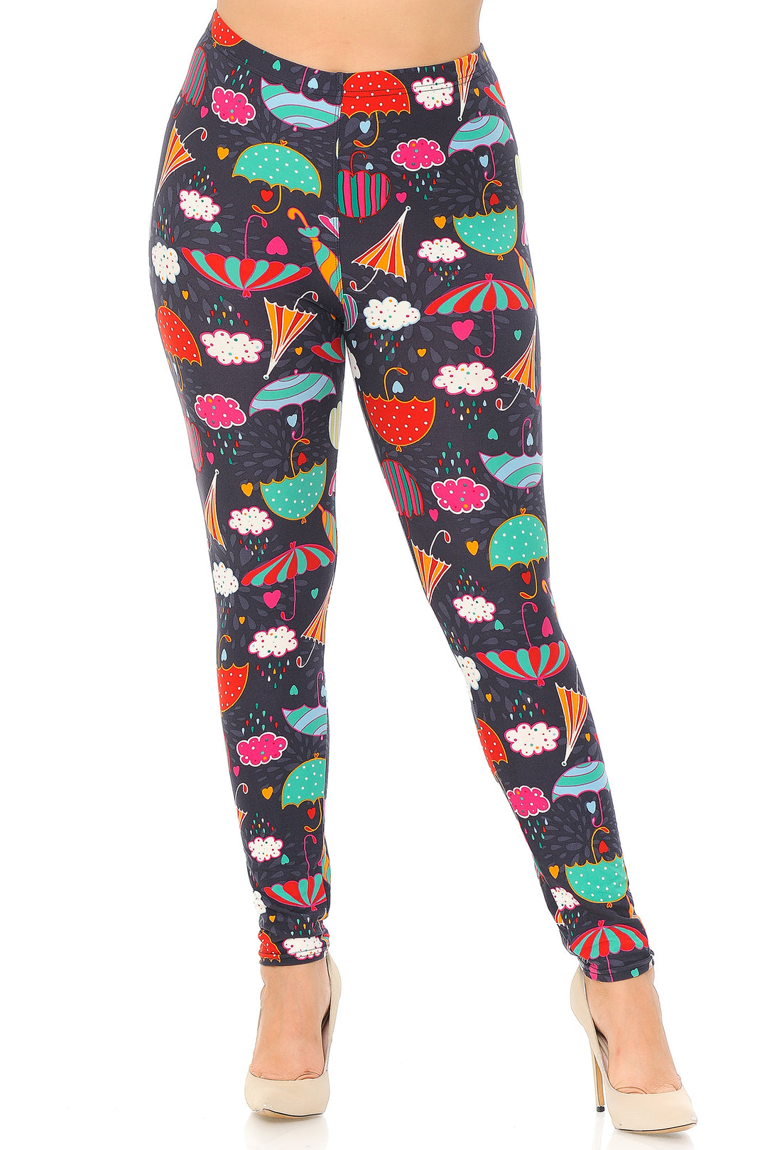 Buttery Smooth Vintage Umbrella Extra  Plus Size Leggings - 3X-5X