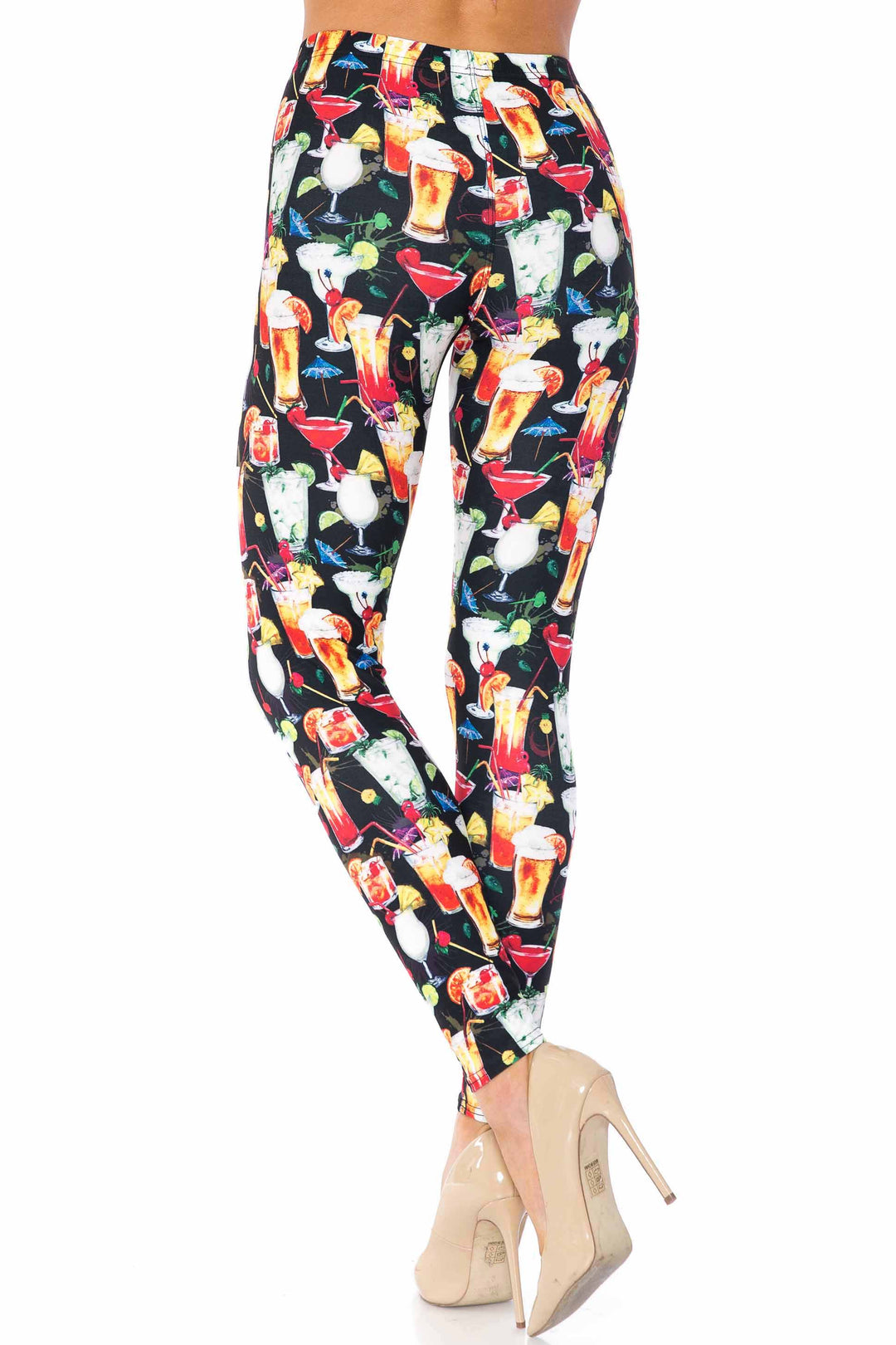 Creamy Soft Tropical Cocktails Extra Plus Size Leggings - 3X-5X - USA Fashion