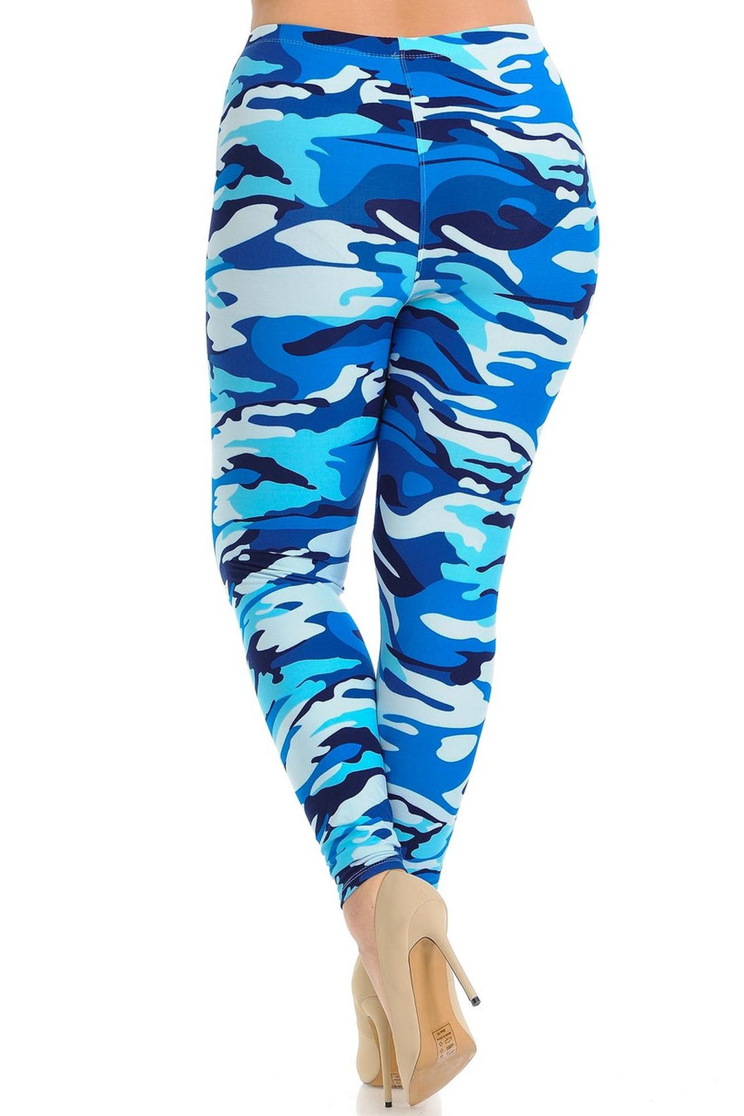 Buttery Smooth Blue Camouflage Extra Plus Size Leggings - 3X-5X - EEVEE
