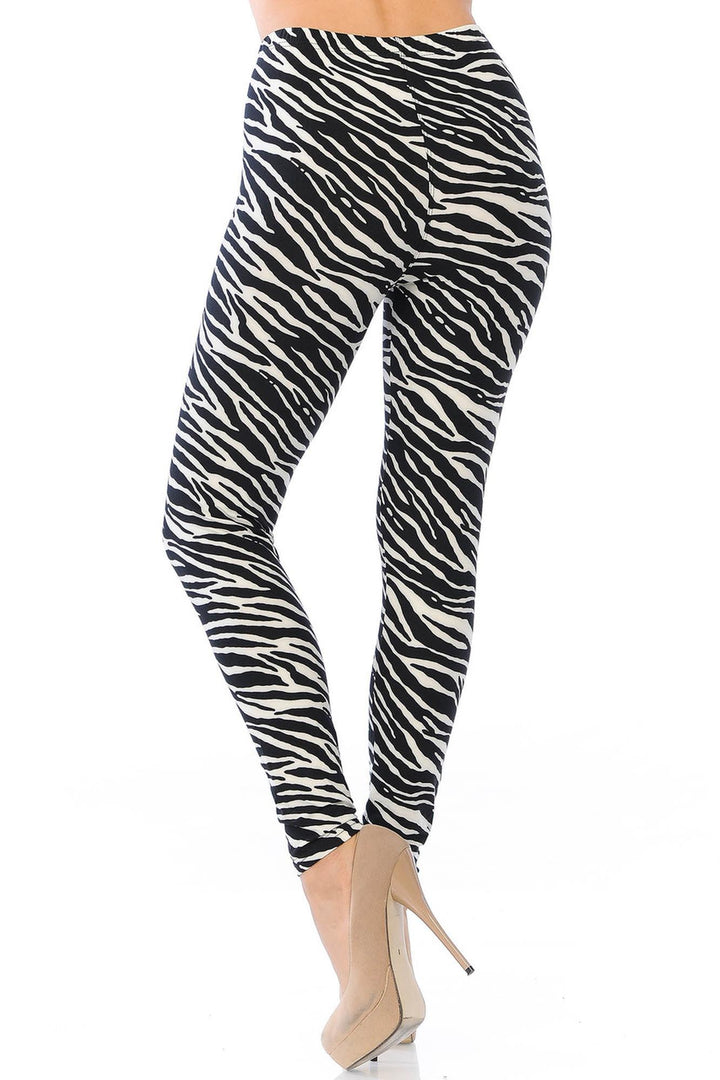 Buttery Smooth Zebra Extra Plus Size Leggings - 3X-5X