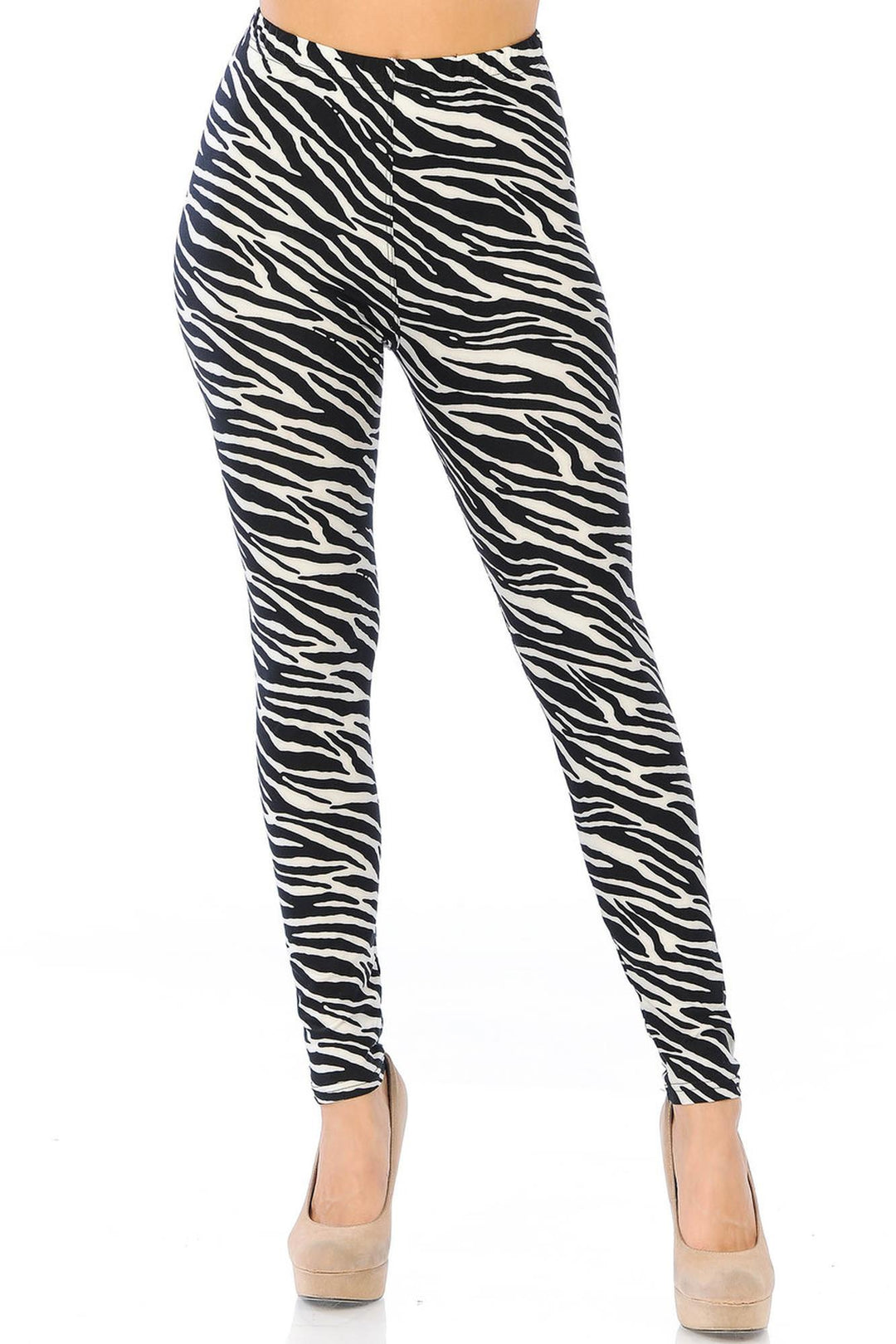 Buttery Smooth Zebra Extra Plus Size Leggings - 3X-5X