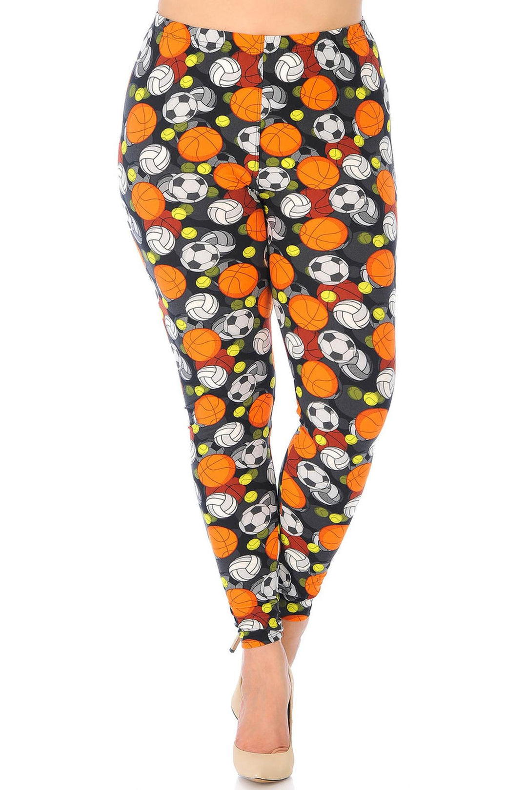 Buttery Smooth Sports Ball Extra Plus Size Leggings - 3X-5X