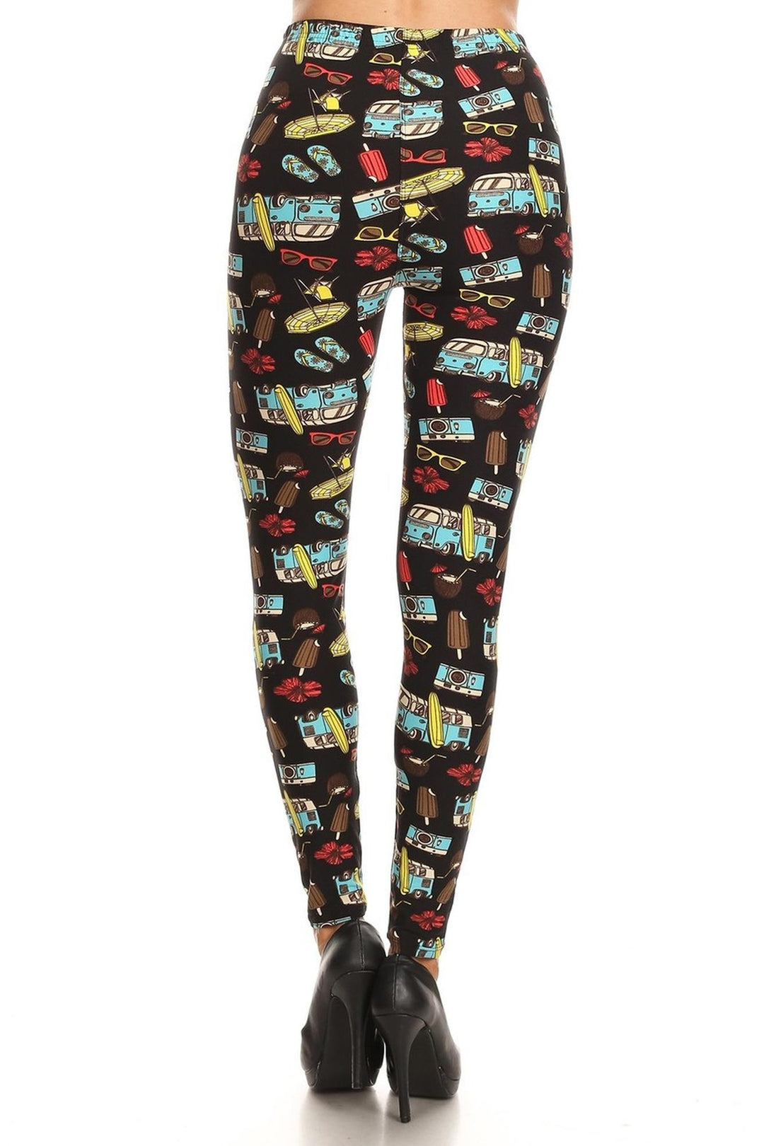 Buttery Smooth Hippy Van Summer Holiday Extra Plus Size Leggings - 3X-5X