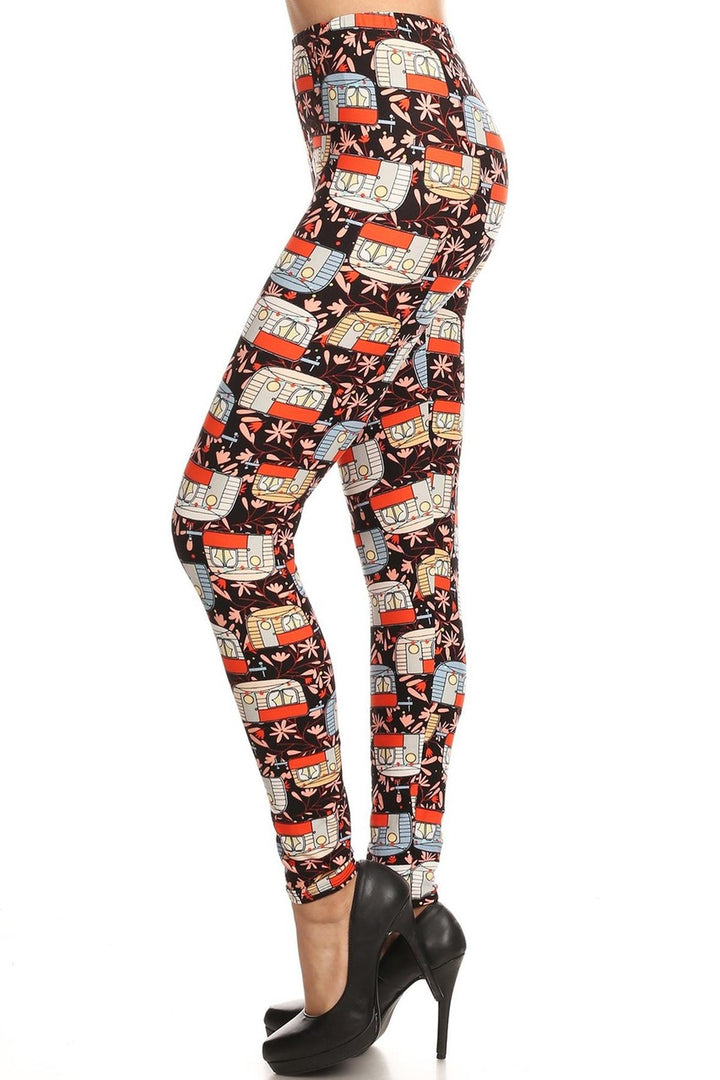 Buttery Smooth Summer Campers Extra Plus Size Leggings - 3X-5X