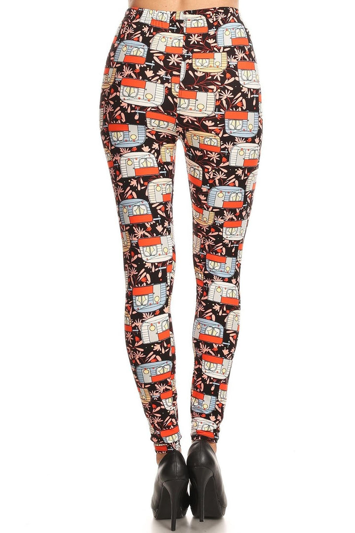 Buttery Smooth Summer Campers Extra Plus Size Leggings - 3X-5X