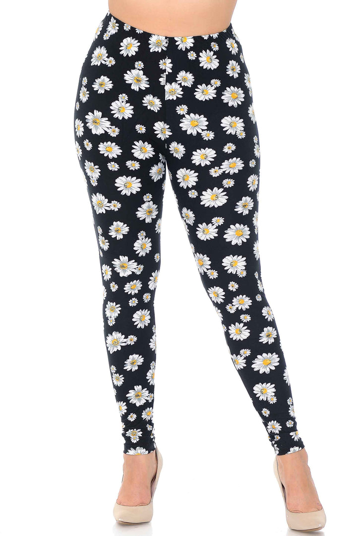 Buttery Smooth Daisy Extra Plus Size Leggings - 3X-5X