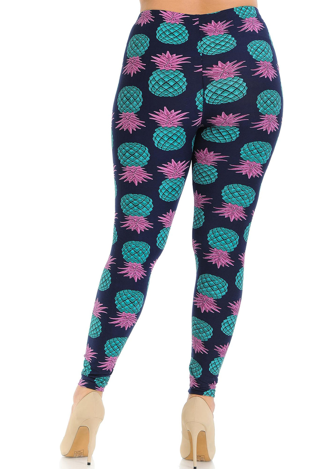 Buttery Smooth Teal Pineapple Extra Plus Size Leggings - 3X-5X