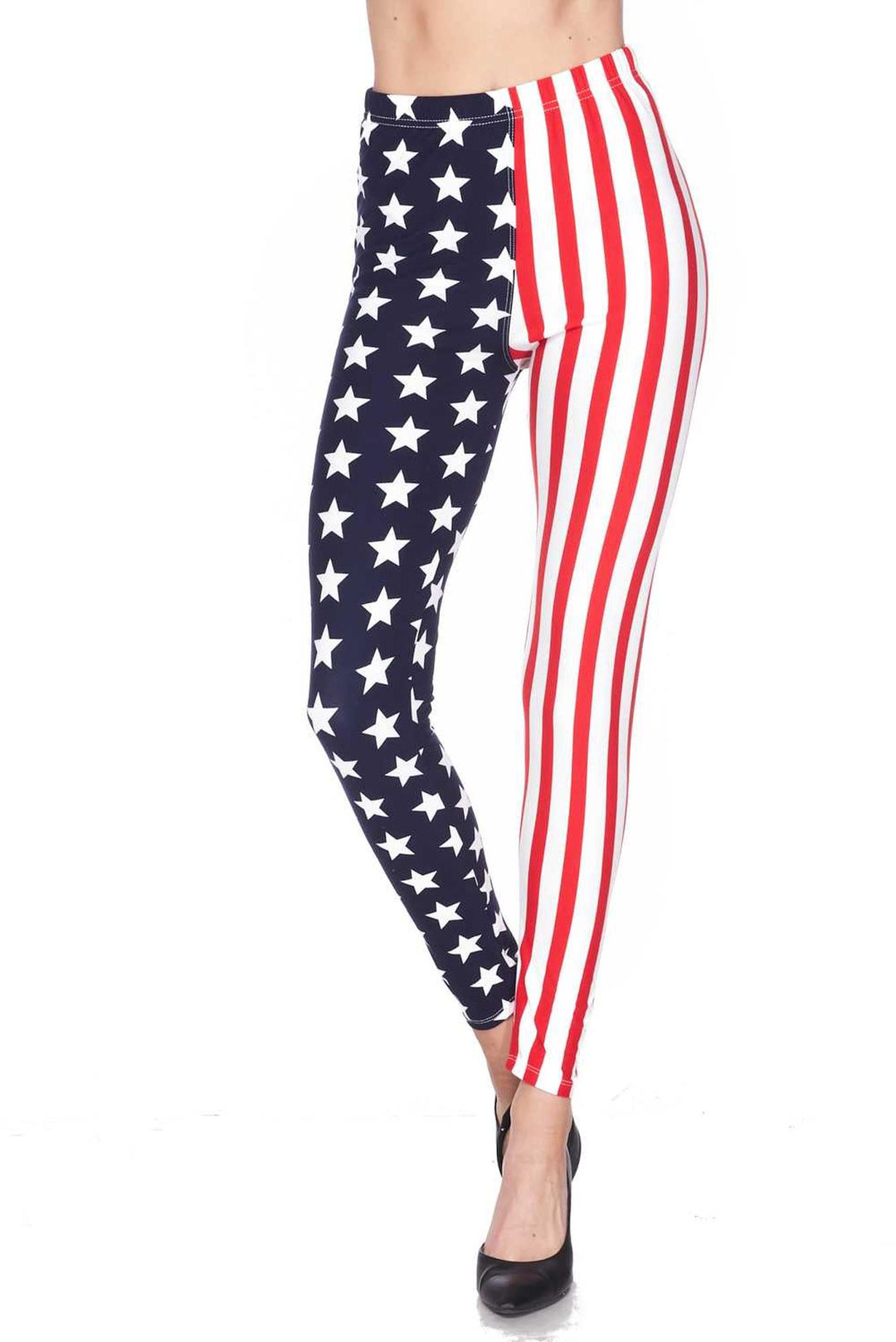 Buttery Smooth USA Flag Extra Plus Size Leggings - 3X-5X