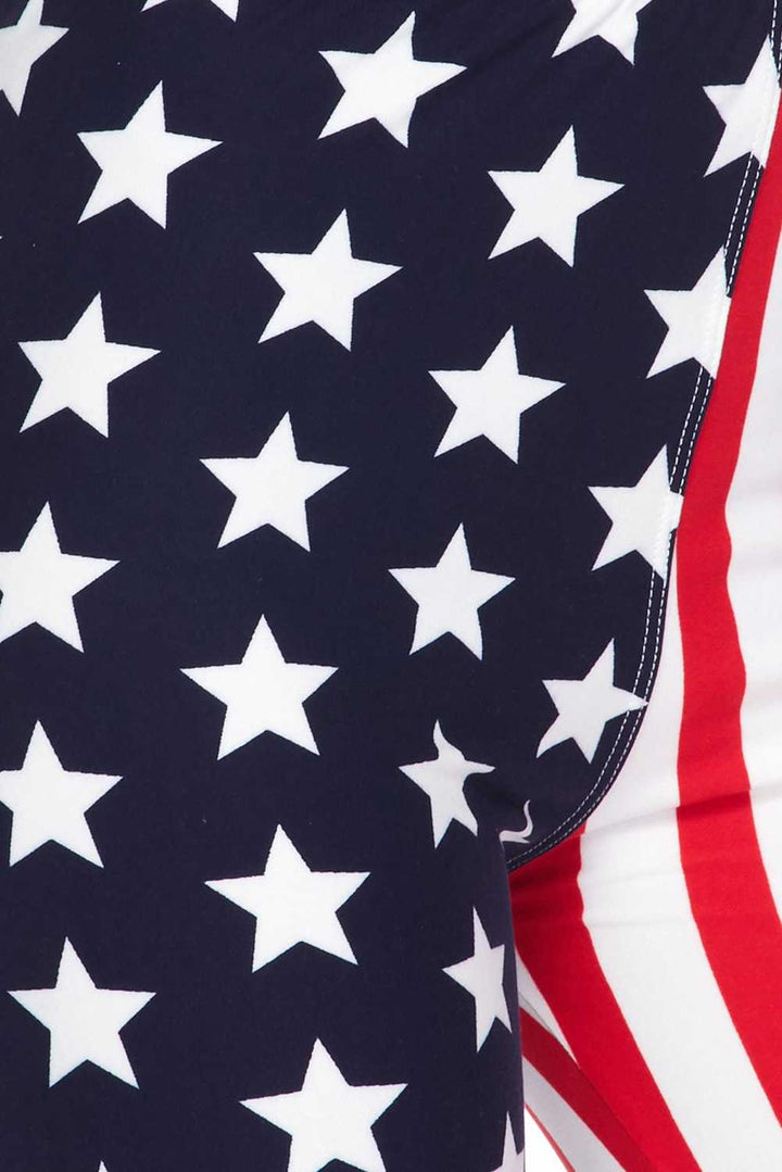 Buttery Smooth USA Flag Extra Plus Size Leggings - 3X-5X