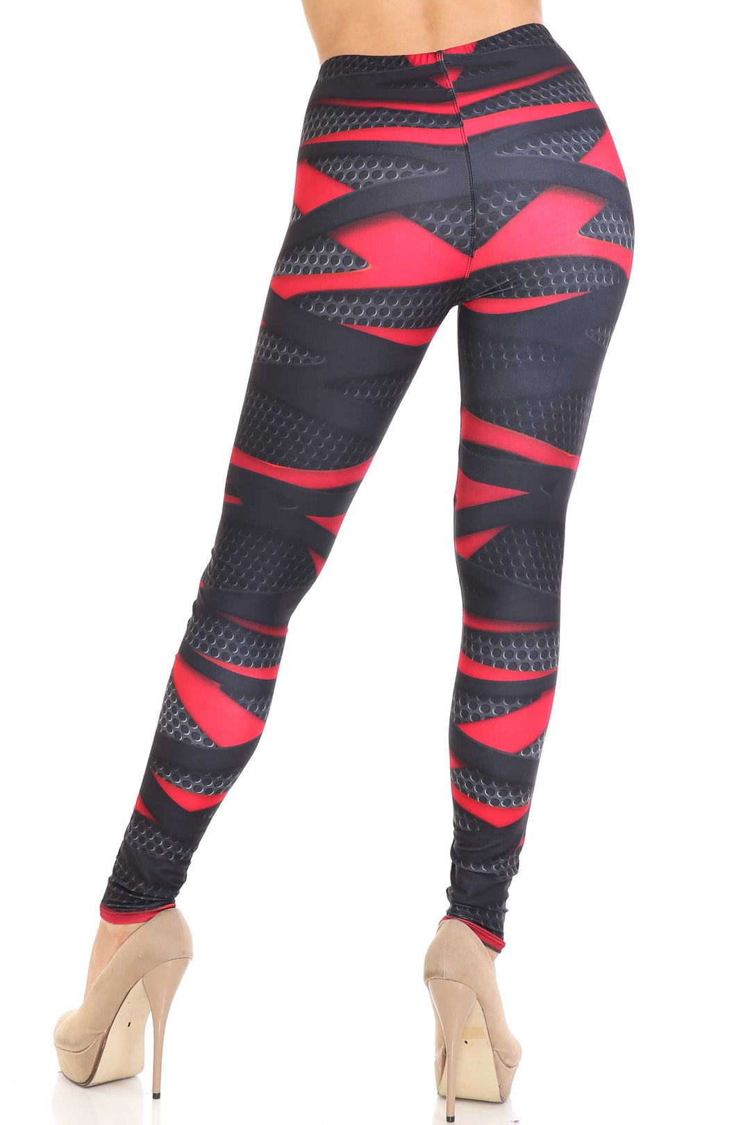 Creamy Soft Cascading 3D Sport Wrap Extra Plus Size Leggings - 3X-5X - USA Fashion