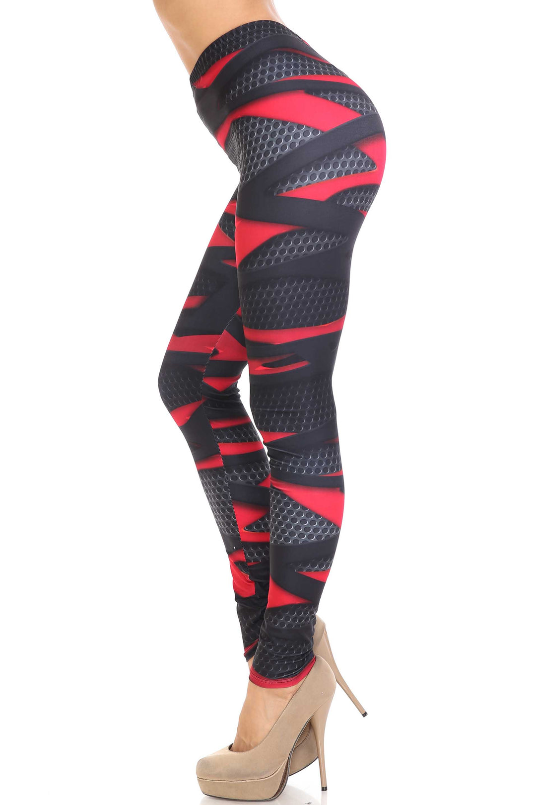 Creamy Soft Cascading 3D Sport Wrap Extra Plus Size Leggings - 3X-5X - USA Fashion
