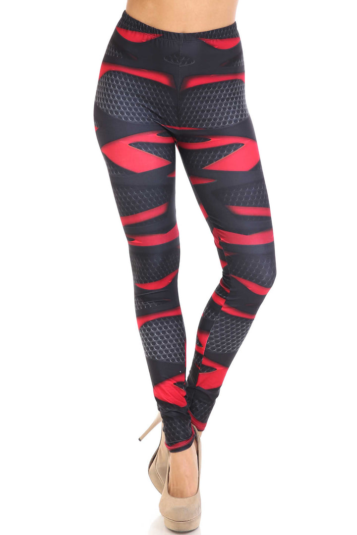 Creamy Soft Cascading 3D Sport Wrap Extra Plus Size Leggings - 3X-5X - USA Fashion