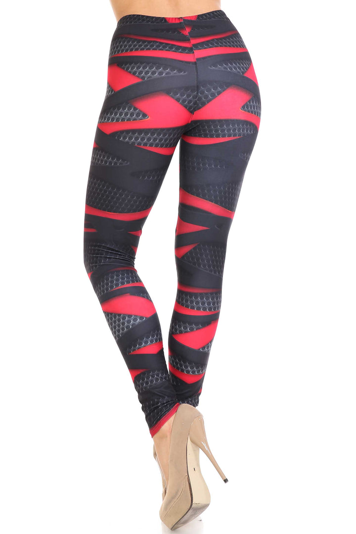 Creamy Soft Cascading 3D Sport Wrap Extra Plus Size Leggings - 3X-5X - USA Fashion