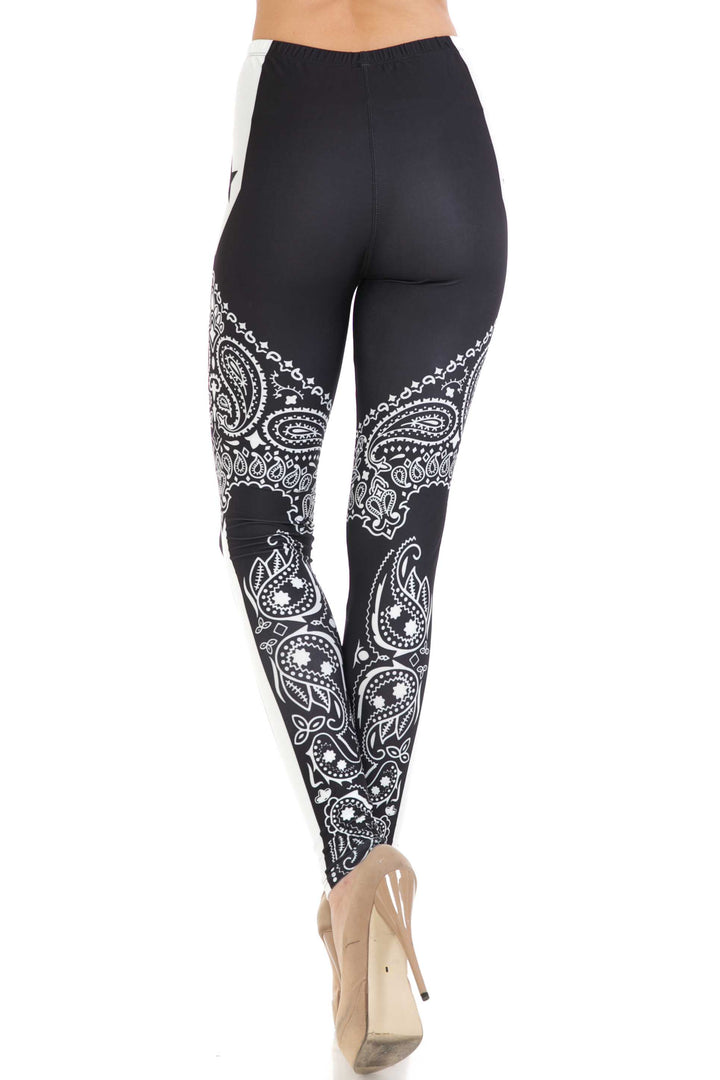 Creamy Soft Bandana Stars Extra Plus Size Leggings - 3X-5X - USA Fashion