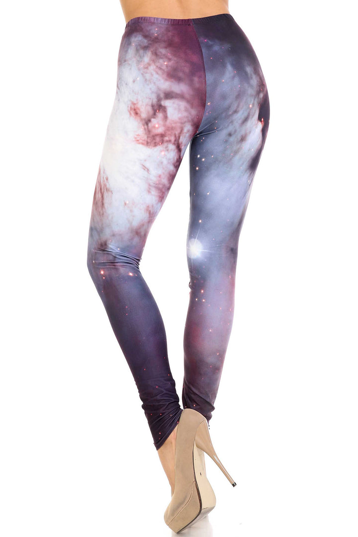 Creamy Soft Black Galaxy Extra Plus Size Leggings - 3X-5X - USA Fashion