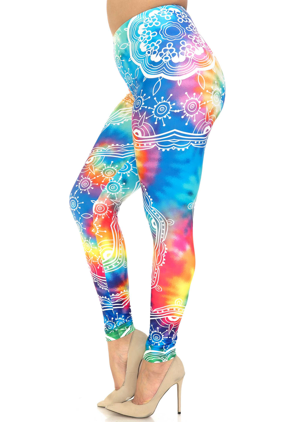 Creamy Soft California Tie Dye Extra Plus Size Leggings - 3X-5X - By USA Fashion