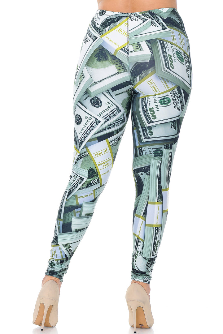 Creamy Soft Cash Money Extra Plus Size Leggings - 3X-5X - USA Fashion