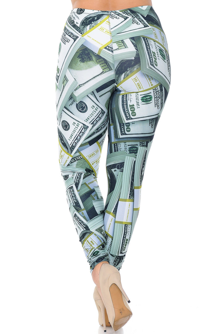 Creamy Soft Cash Money Extra Plus Size Leggings - 3X-5X - USA Fashion