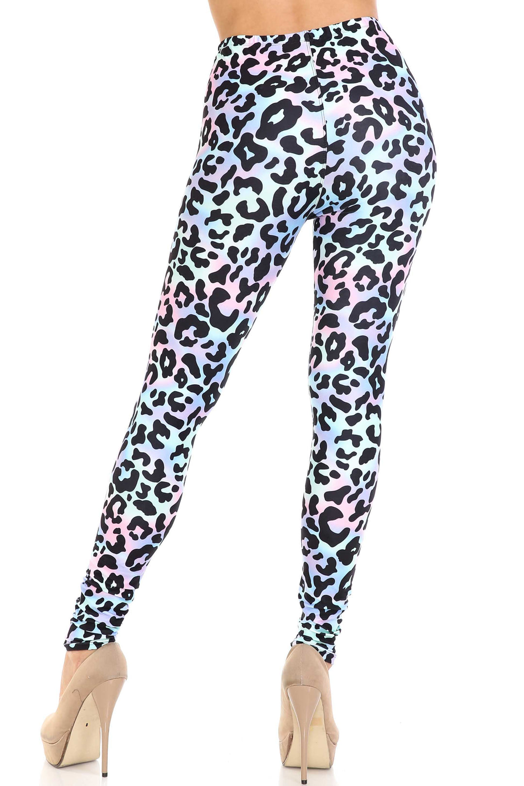 Creamy Soft Chromatic Leopard Extra Plus Size Leggings - 3X-5X - By USA Fashion
