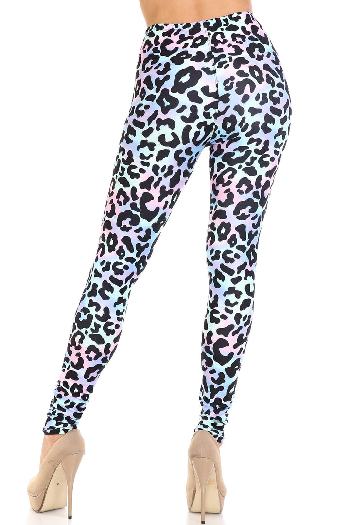 Creamy Soft Chromatic Leopard Extra Plus Size Leggings - 3X-5X - By USA Fashion