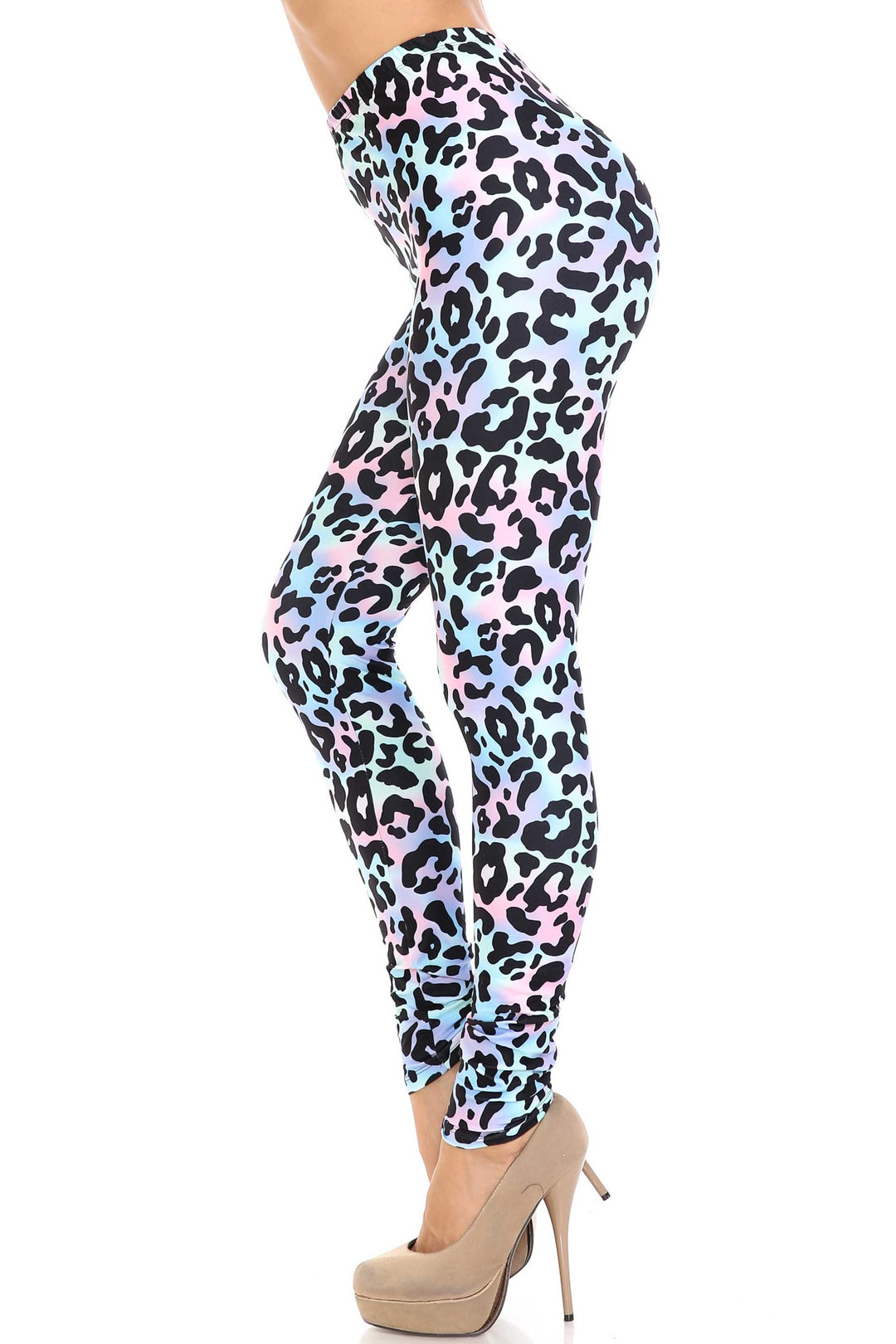 Creamy Soft Chromatic Leopard Extra Plus Size Leggings - 3X-5X - By USA Fashion