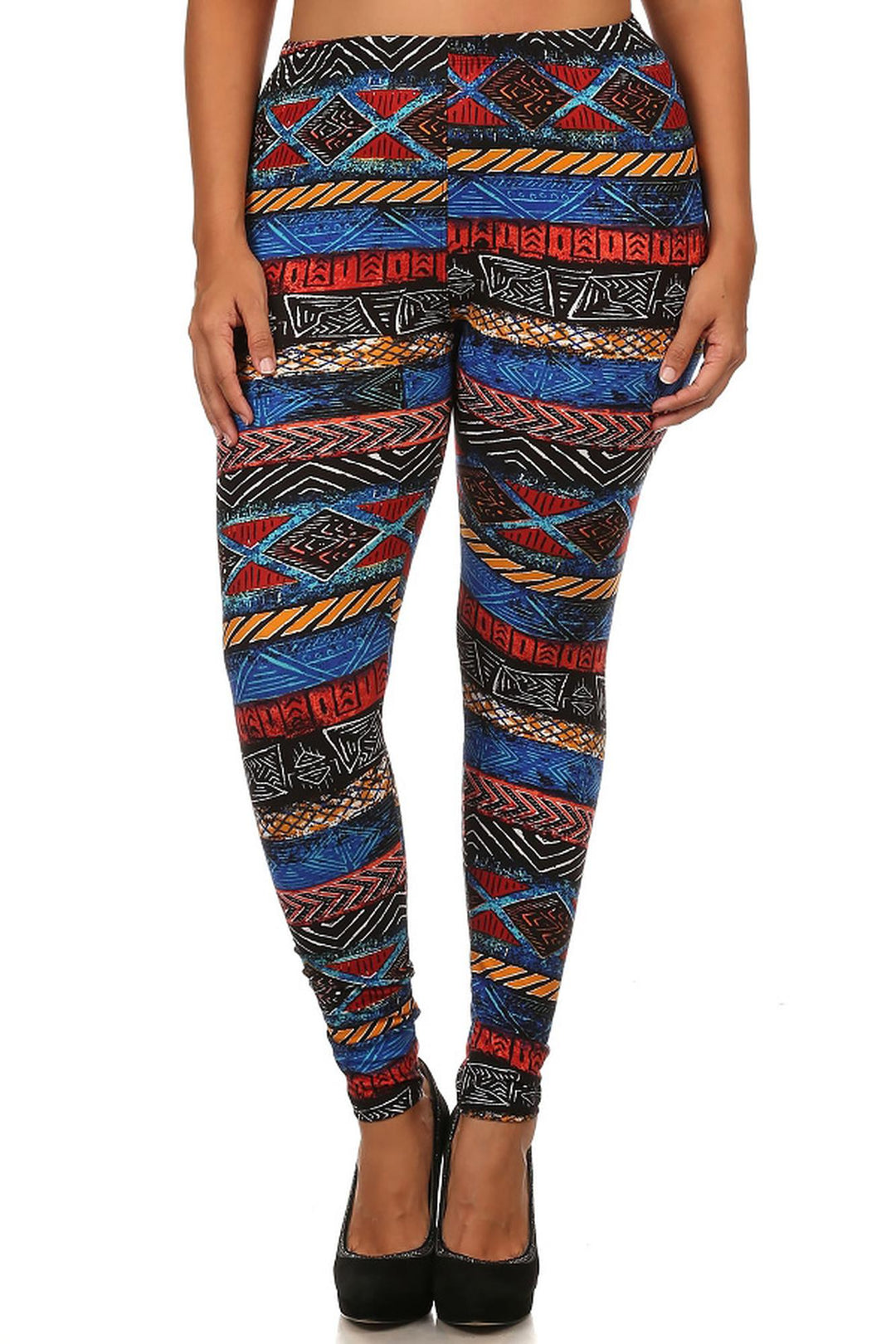 Buttery Smooth Tulum Tribal Extra Plus Size Leggings - 3X-5X