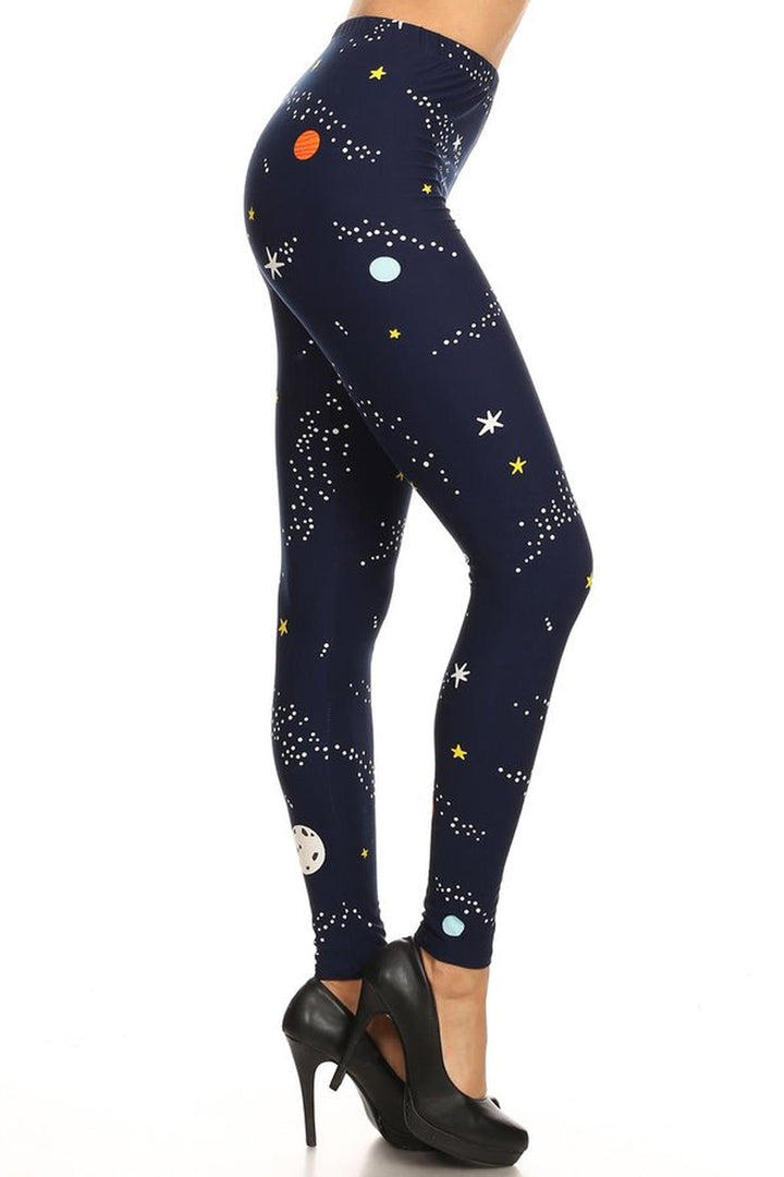 Buttery Smooth Outer Space Extra Plus Size Leggings - 3X-5X