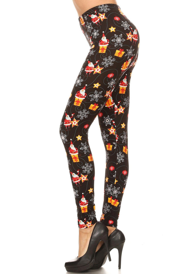 Buttery Soft Santa's Wonderland Christmas Extra Plus Size Leggings - 3X-5X
