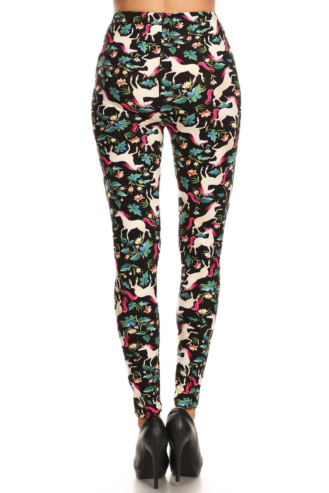 Buttery Smooth Woodland Unicorn Extra Plus Size Leggings - 3X-5X - Small Unicorns