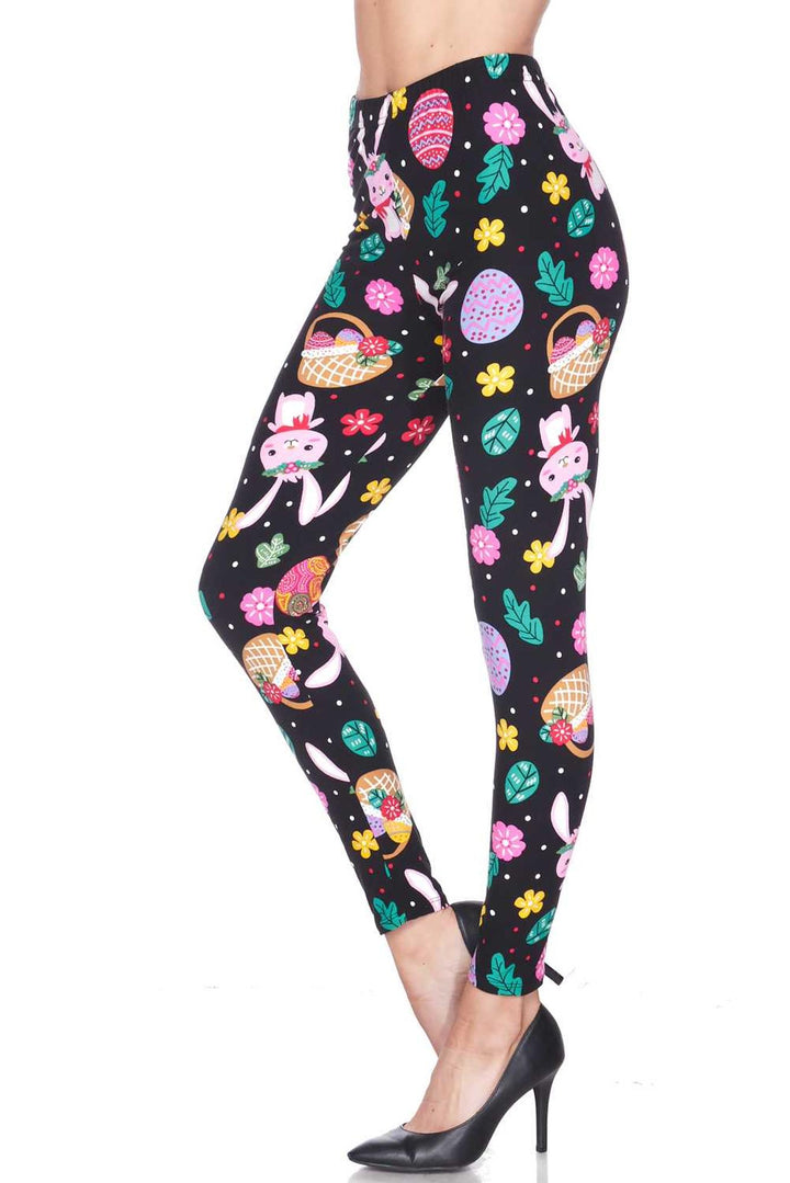 Buttery Smooth Bunny and Easter Egg Extra Plus Size Leggings - 3X-5X