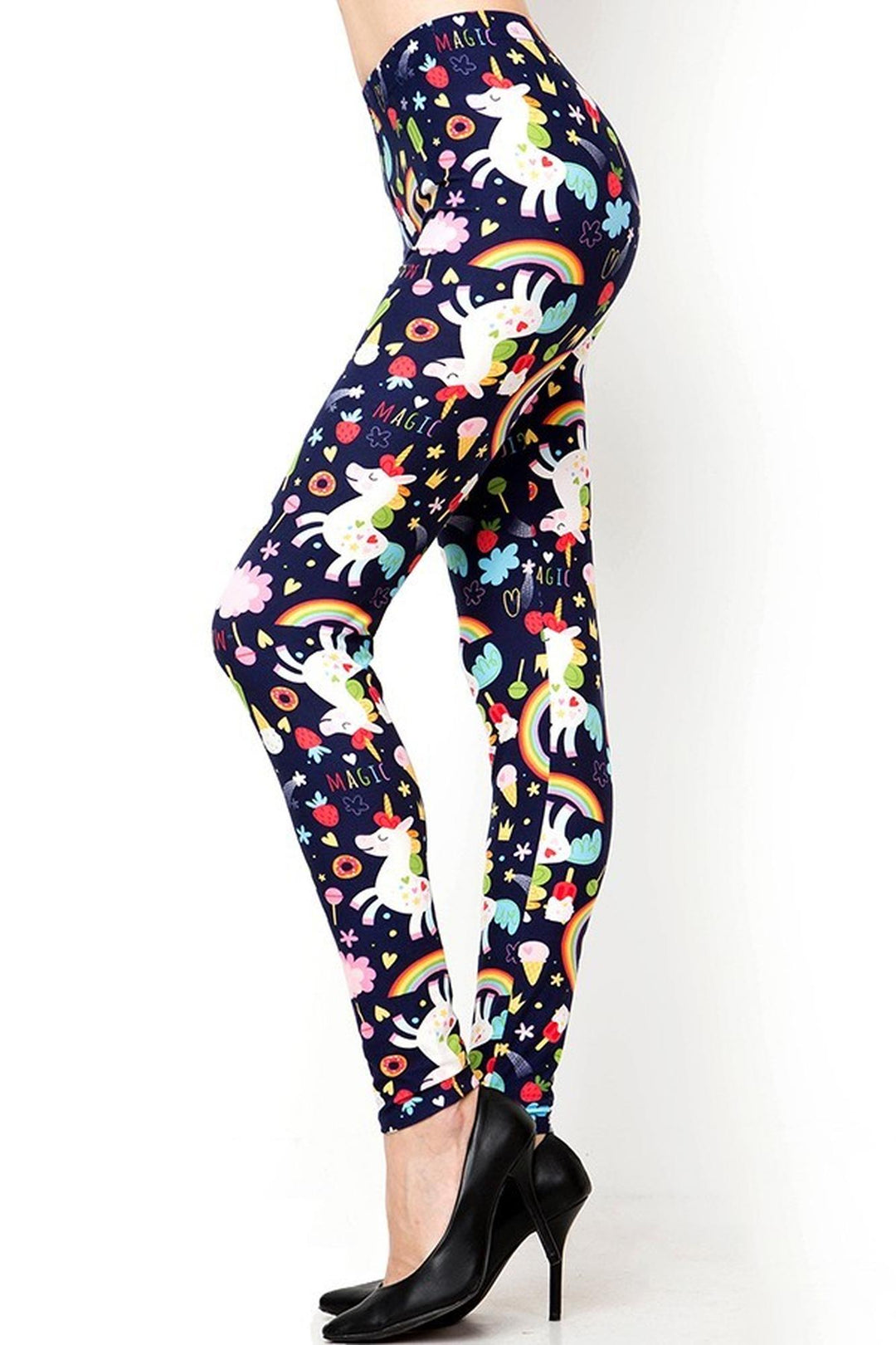 Buttery Soft Magic Unicorns and Treats Extra Plus Size Leggings - 3X - 5X