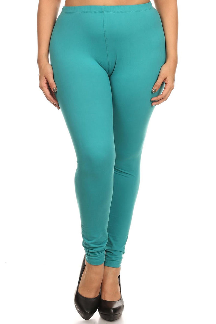 Buttery Smooth Basic Solid Extra Plus Size Leggings - 3X-5X - New Mix