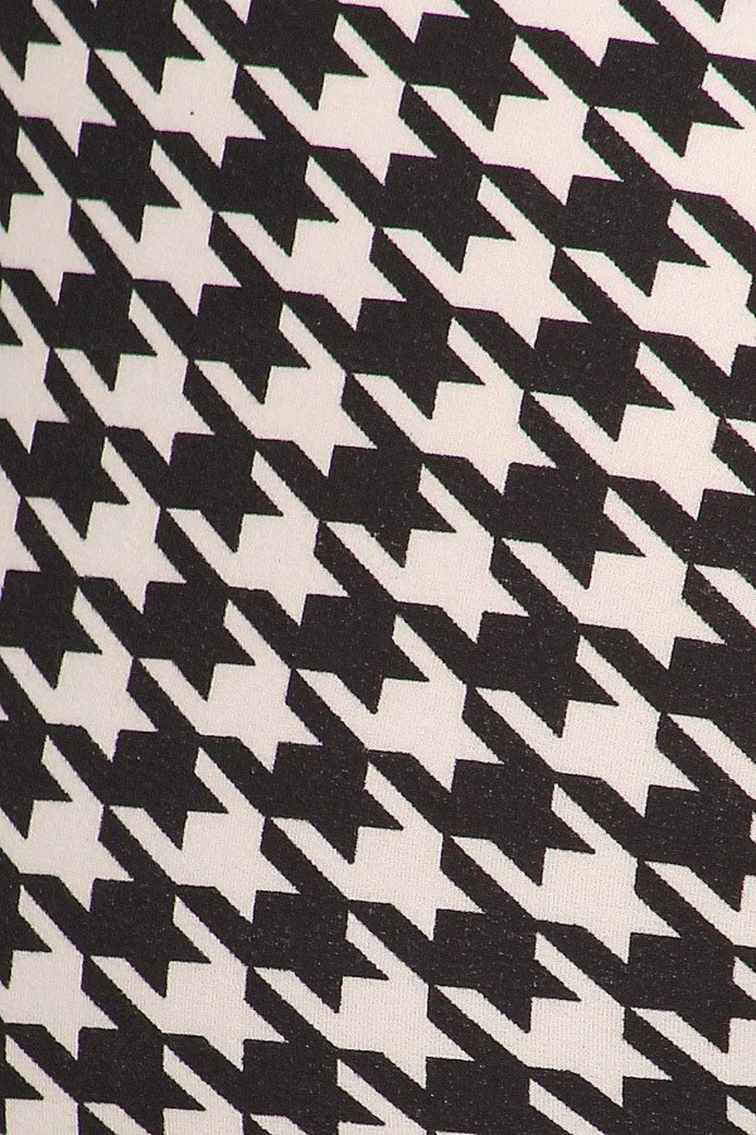 Buttery Smooth Black and White Houndstooth Extra Plus Size Leggings - 3X-5X
