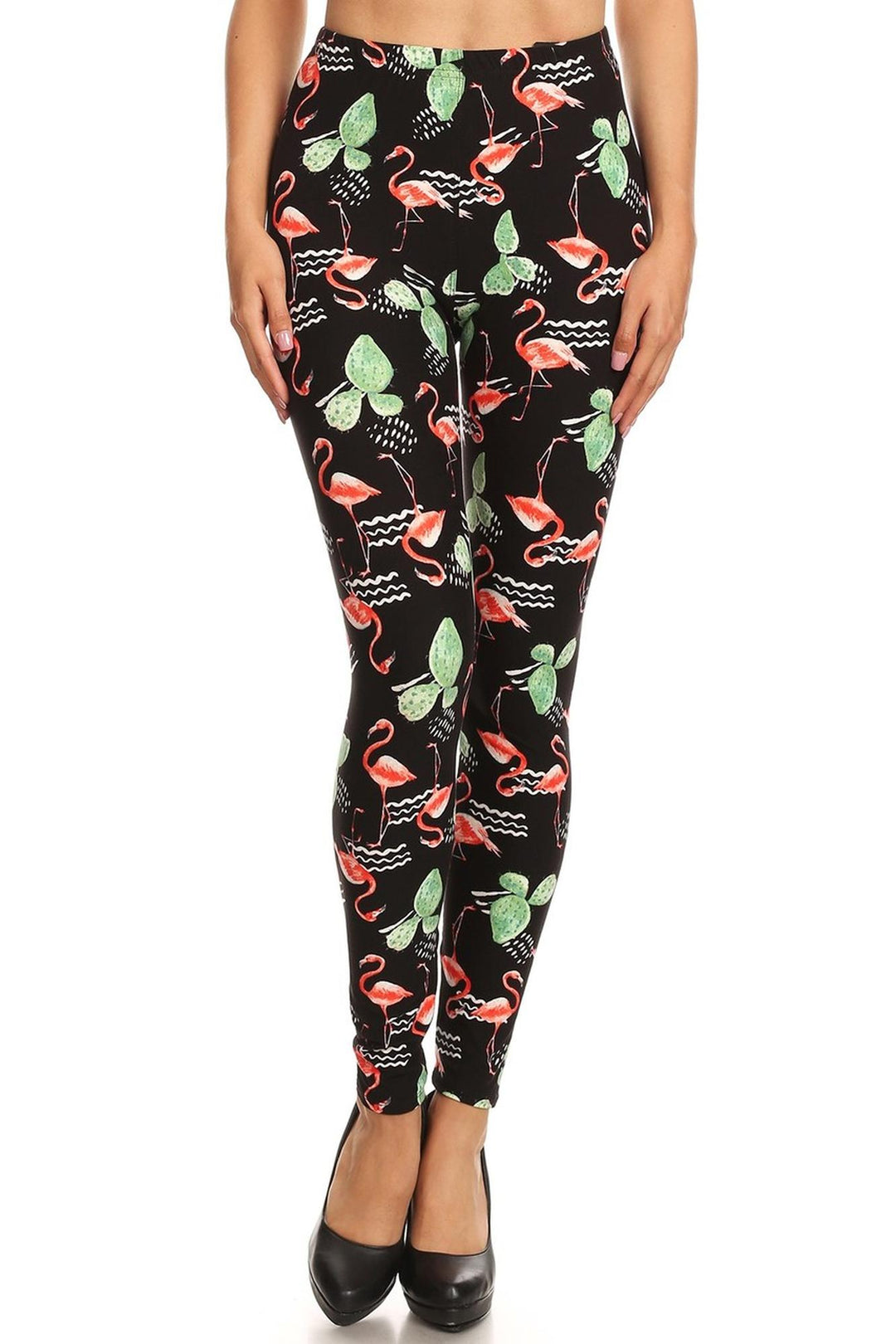 Buttery Smooth Fabulous Flamingo Plus Size Leggings - 3X-5X