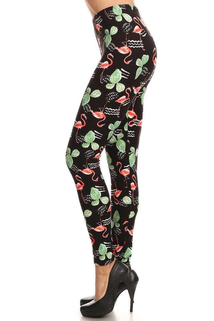 Buttery Smooth Fabulous Flamingo Plus Size Leggings - 3X-5X