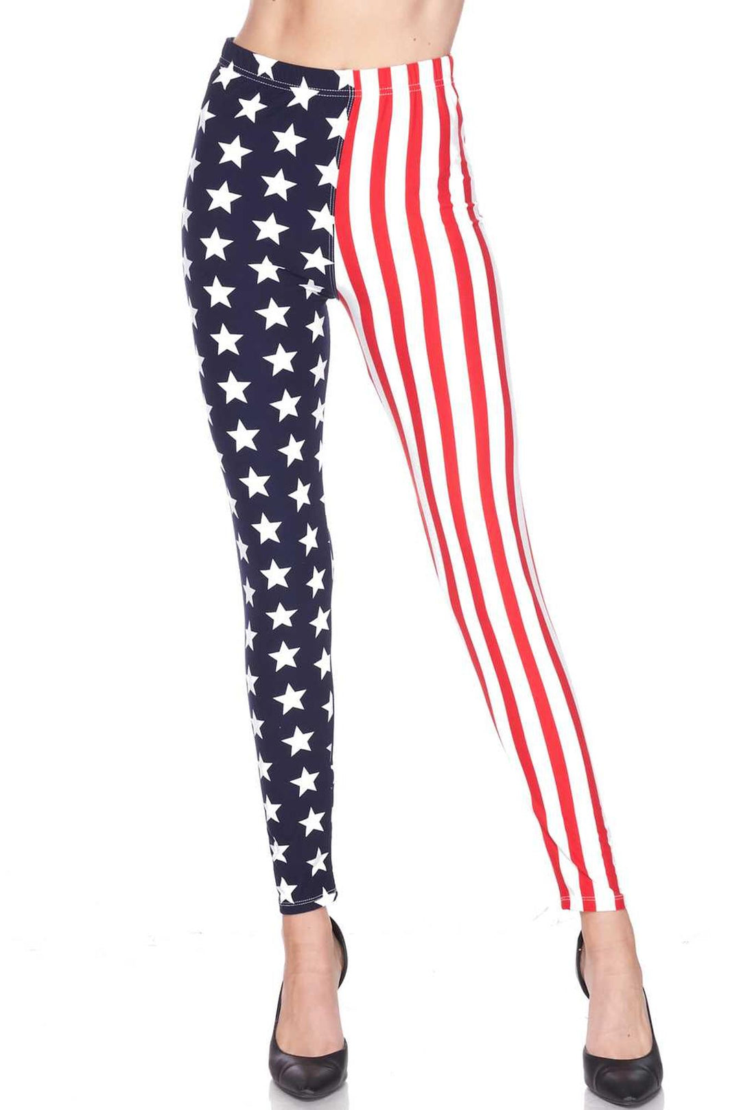 Buttery Smooth USA Flag Extra Plus Size Leggings - 3X-5X