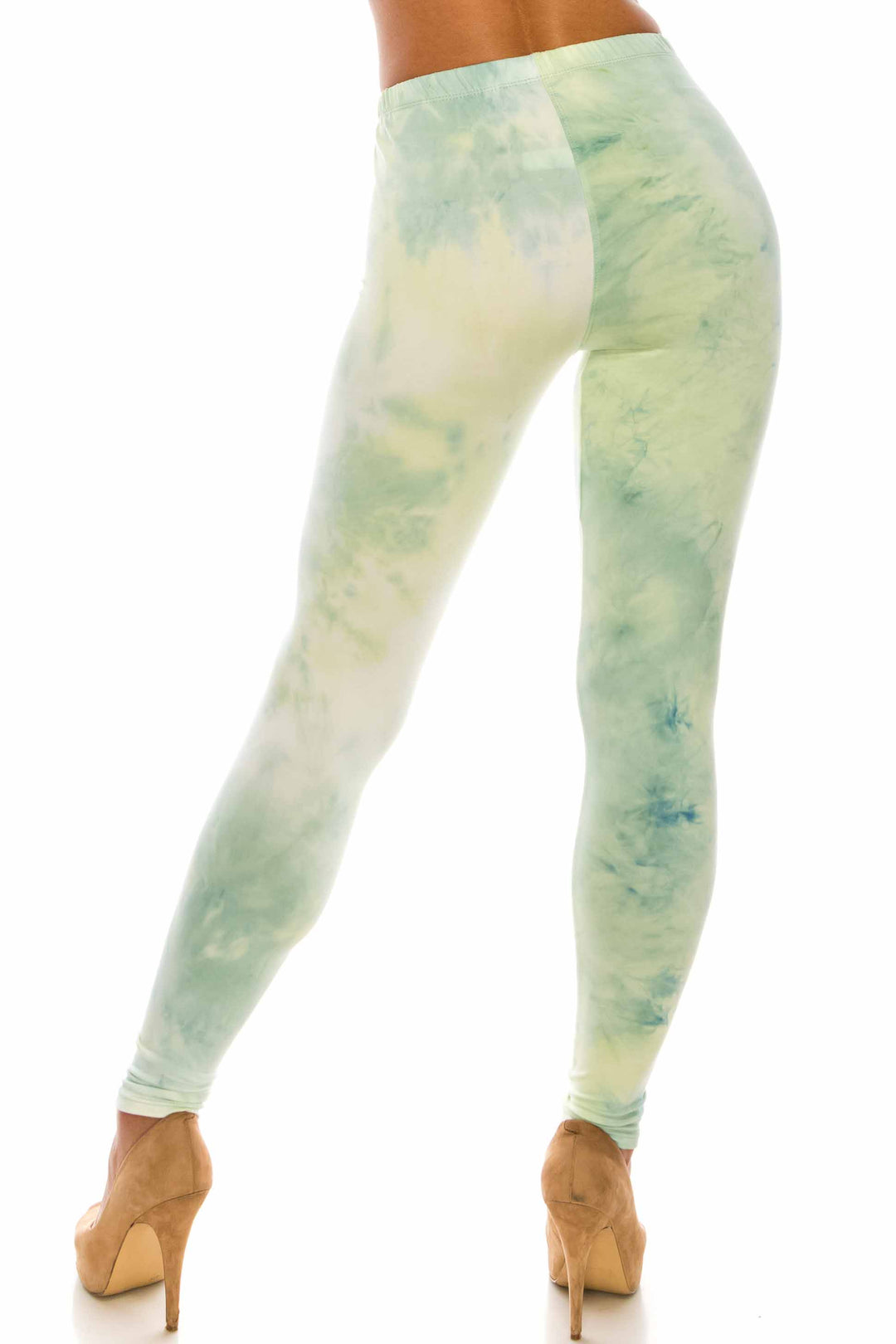 Buttery Smooth Mint Tie Dye Extra Plus Size Leggings - 3X-5X