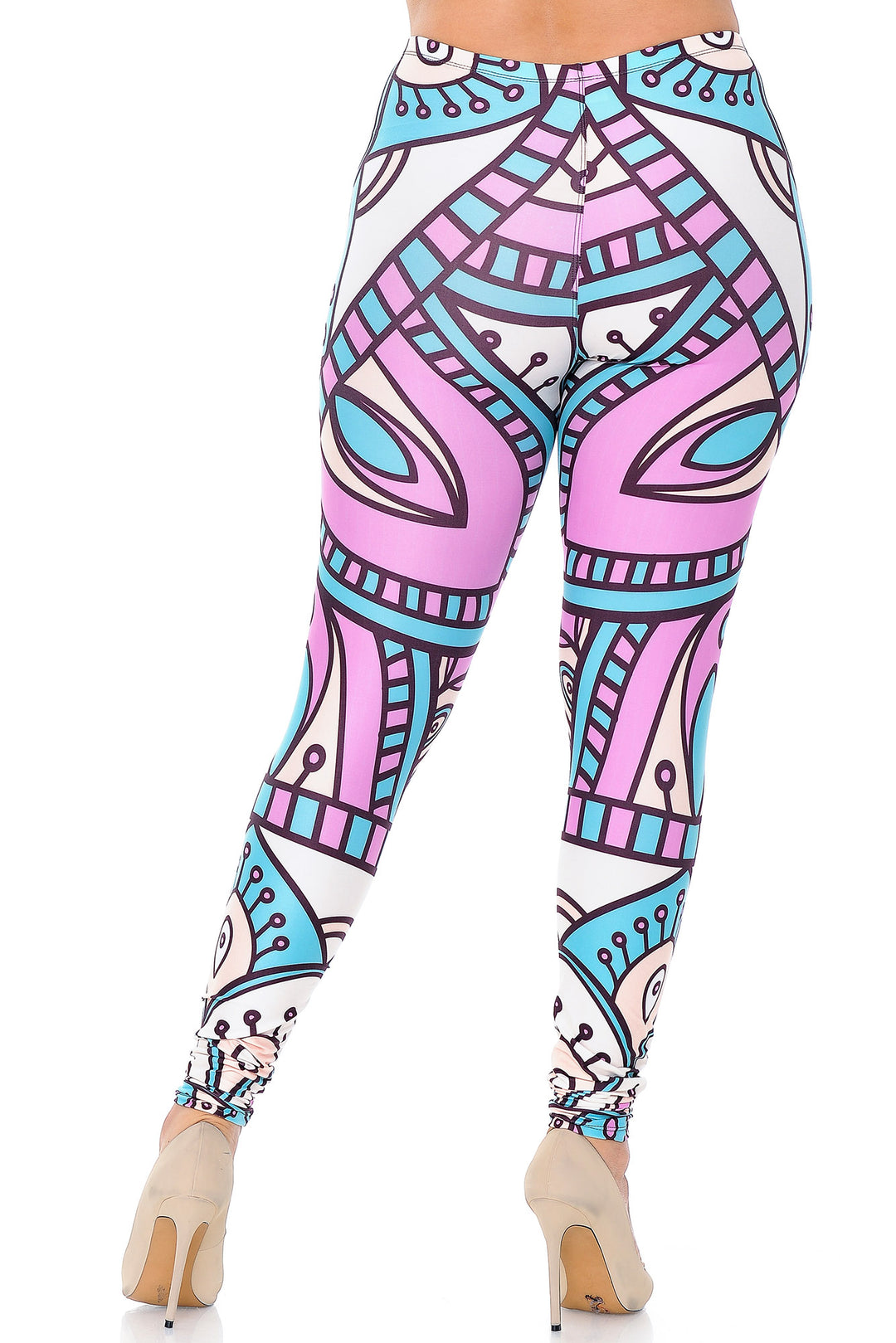 Creamy Soft Cute Mandala Extra Plus Size Leggings - 3X-5X - USA Fashion