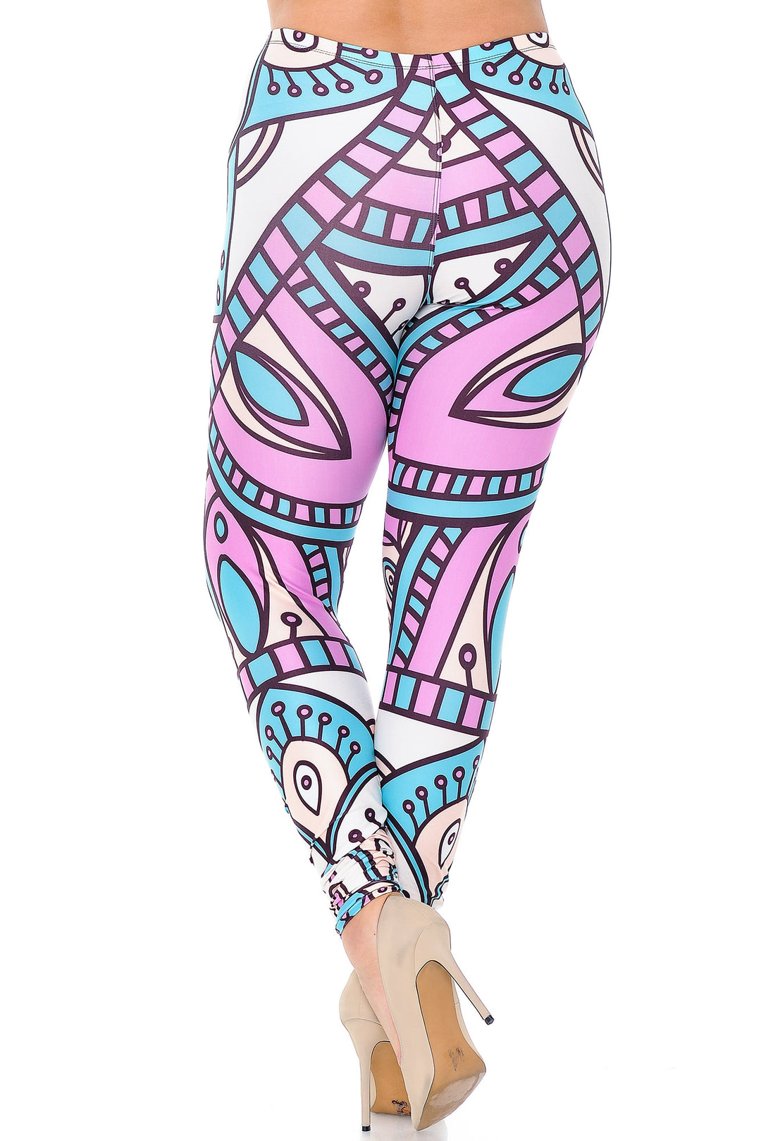 Creamy Soft Cute Mandala Extra Plus Size Leggings - 3X-5X - USA Fashion