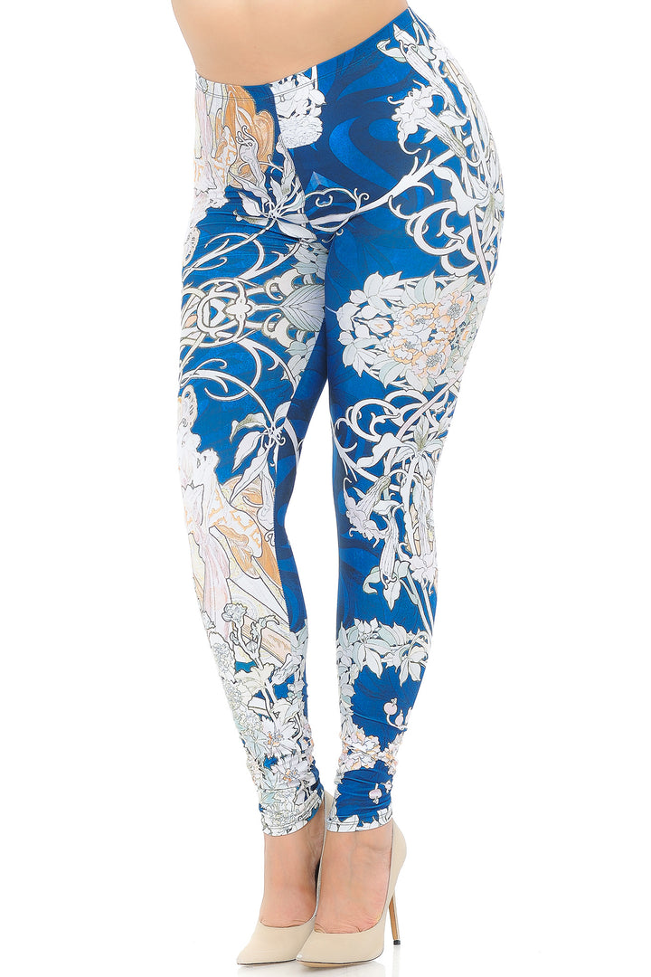 Creamy Soft Twisted Eden Vine Plus Size Extra Plus Size Leggings - 3X-5X - USA Fashion