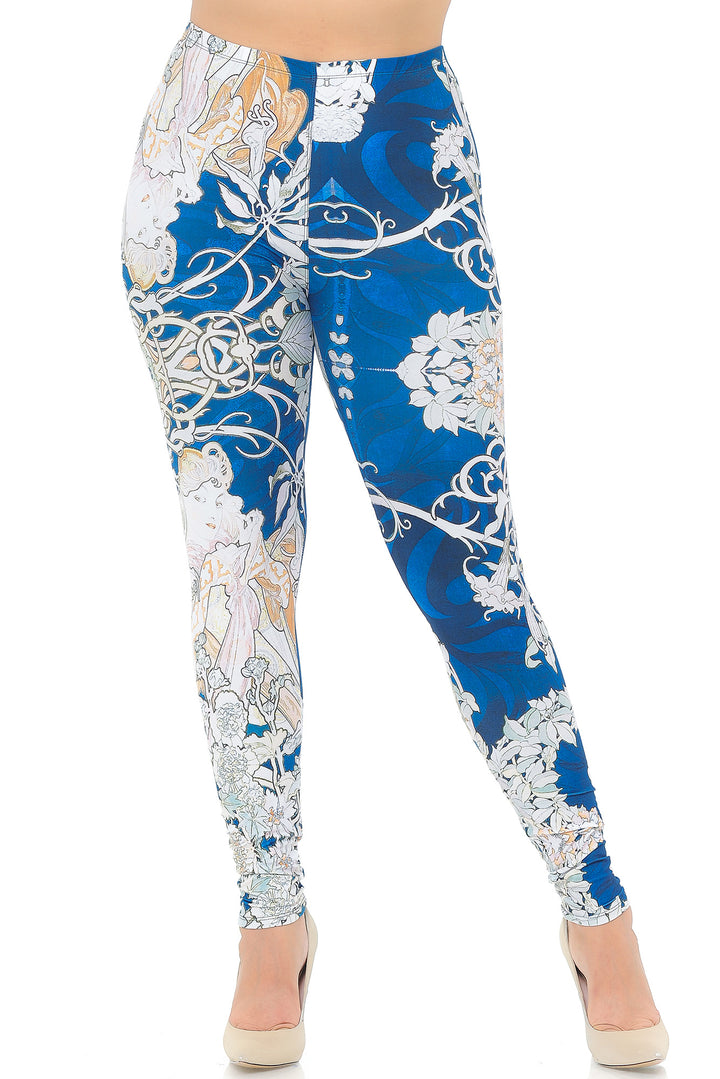 Creamy Soft Twisted Eden Vine Plus Size Extra Plus Size Leggings - 3X-5X - USA Fashion