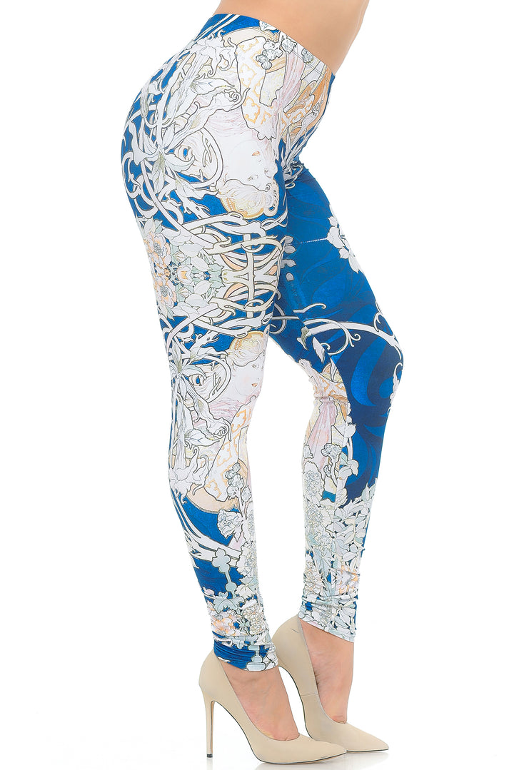 Creamy Soft Twisted Eden Vine Plus Size Extra Plus Size Leggings - 3X-5X - USA Fashion