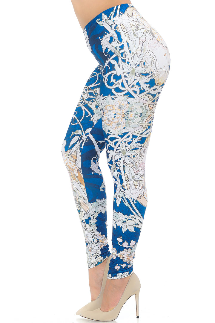 Creamy Soft Twisted Eden Vine Plus Size Extra Plus Size Leggings - 3X-5X - USA Fashion